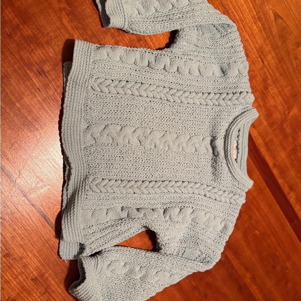 Toddler Cable Knit Sweater - Light Blue